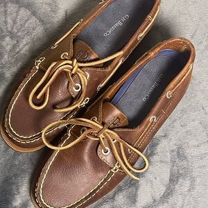 Brown Full Grain Leather Boat Shoes
